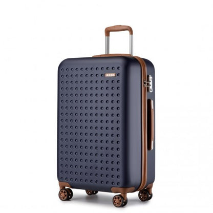 Kono KSK2486 24-inch navy and brown suitcase – detail view 24
