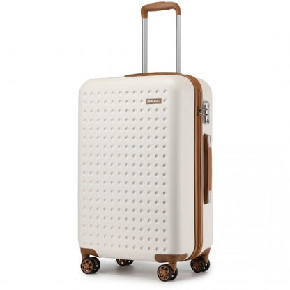 Kono KSK2486 24-inch cream and brown suitcase – detail view 24