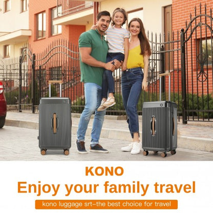 Kono KSK2488 24-inch grey and brown suitcase – detail view 24