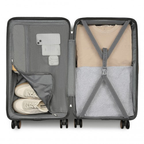 Kono KSK2488 24-inch grey and brown suitcase – detail view 24