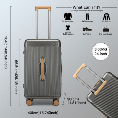 Kono KSK2488 24-inch grey and brown suitcase – detail view 24