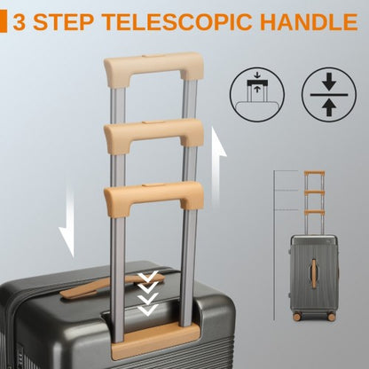 Kono KSK2488 24-inch grey and brown suitcase – detail view 24