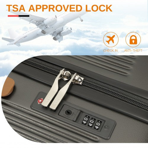 Kono KSK2488 24-inch grey and brown suitcase – detail view 24