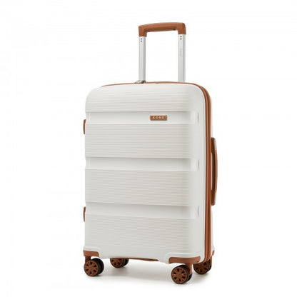 Kono KSK2492 24-inch cream and brown suitcase – detail view 24