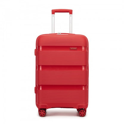 KSK2492 - Kono 24-Inch PP Hardshell Suitcase–Durable Checked Luggage with TSA Lock & 360° Spinner Silent Wheels - Red