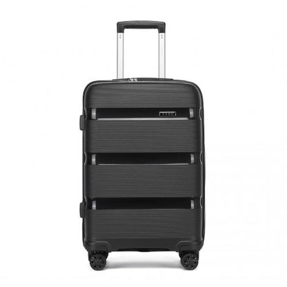 KSK2492 - Kono 24-Inch PP Hardshell Suitcase–Durable Checked Luggage with TSA Lock & 360° Spinner Silent Wheels - Black