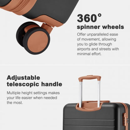 Kono KSK2584 24-inch grey and brown suitcase – detail view 24