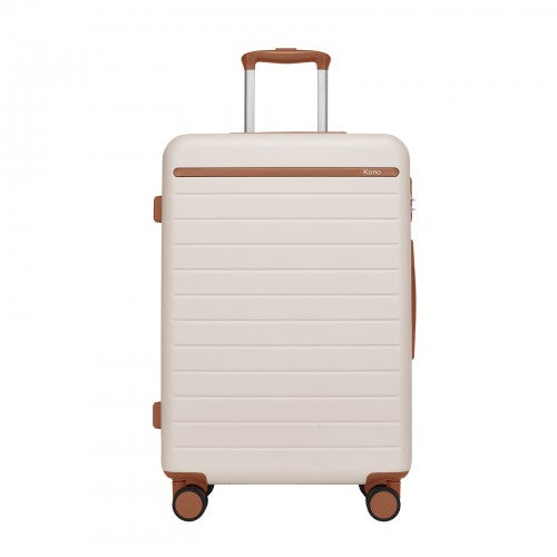 Kono KSK2584 24-inch cream and brown suitcase – detail view 24