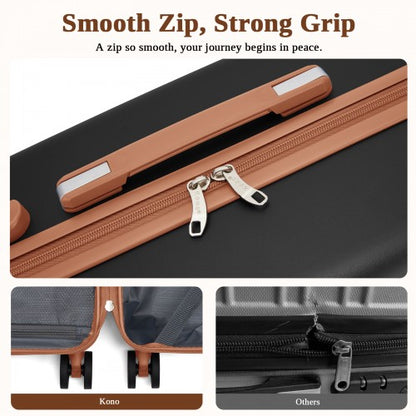 Kono KSK2584 24-inch black and brown suitcase – detail view 24