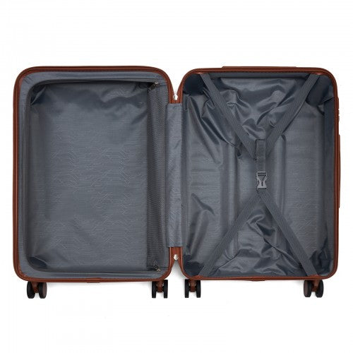 Kono KSK2584 24-inch navy and brown suitcase – detail view 24