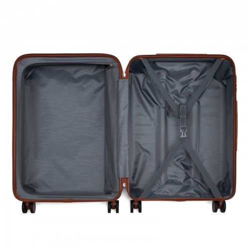 Kono KSK2584 24-inch black and brown suitcase – detail view 24