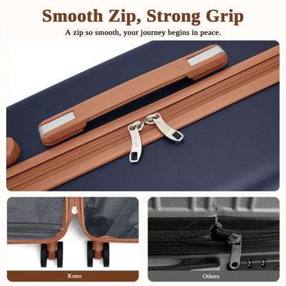Kono KSK2584 24-inch navy and brown suitcase – detail view 24