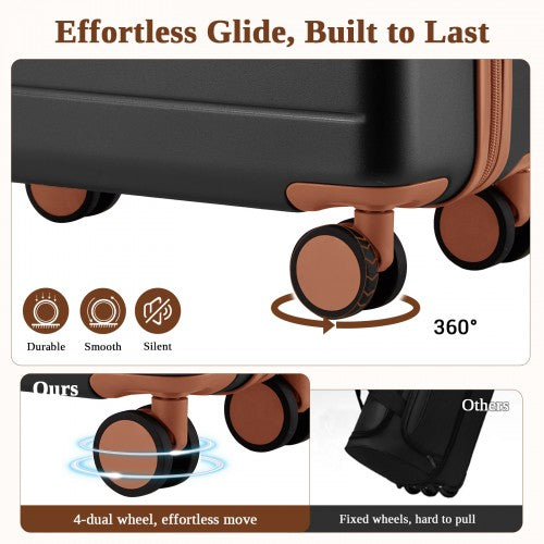 Kono KSK2584 24-inch grey and brown suitcase – detail view 24