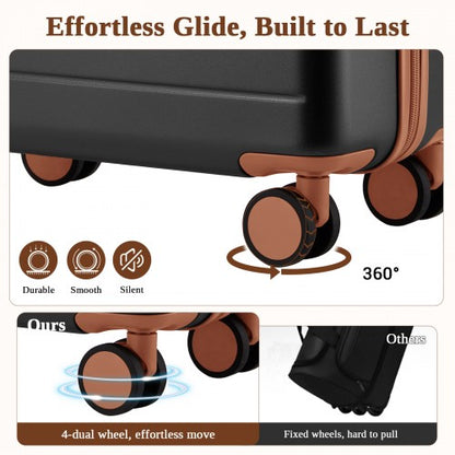 Kono KSK2584 24-inch grey and brown suitcase – detail view 24