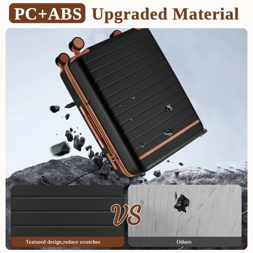 Kono KSK2584 24-inch black and brown suitcase – detail view 24