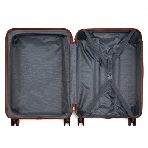 Kono KSK2584 24-inch grey and brown suitcase – detail view 24