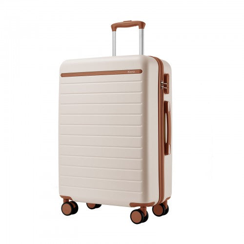 Kono KSK2584 24-inch cream and brown suitcase – detail view 24