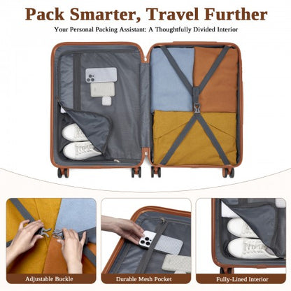 Kono KSK2584 24-inch grey and brown suitcase – detail view 24