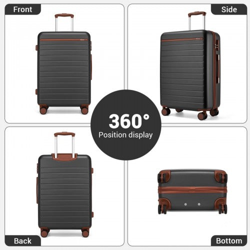 Kono KSK2584 24-inch grey and brown suitcase – detail view 24