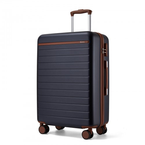 Kono KSK2584 24-inch navy and brown suitcase – detail view 24