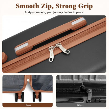 Kono KSK2584 24-inch grey and brown suitcase – detail view 24