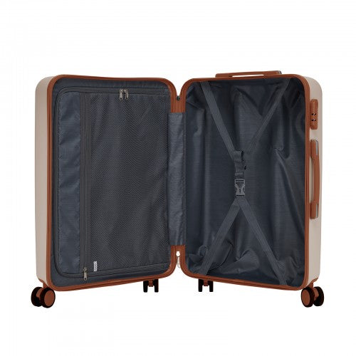 Kono KSK2584 24-inch cream and brown suitcase – detail view 24