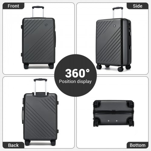 Kono KSK2585 24-inch grey and black suitcase – detail view 24
