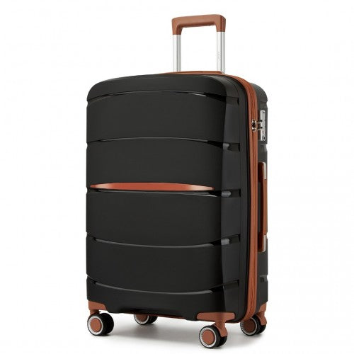 Kono KSK2591 24-inch black and brown suitcase – detail view 24