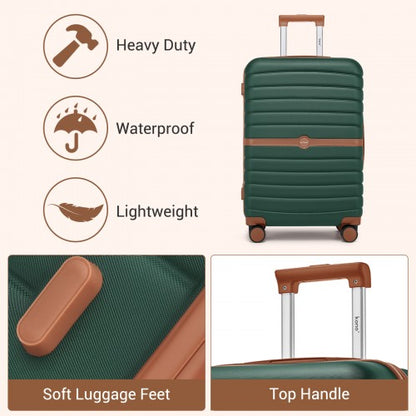 Kono KSK2592 24-inch green and brown suitcase – detail view 24