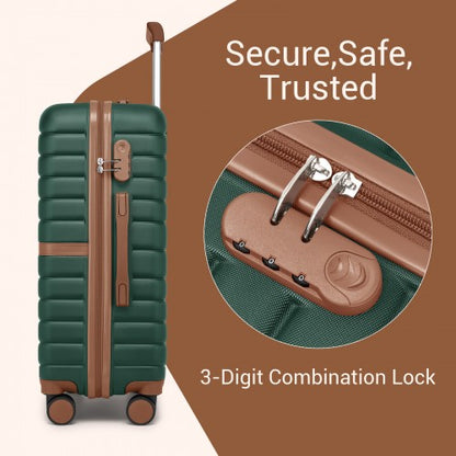 Kono KSK2592 24-inch green and brown suitcase – detail view 24