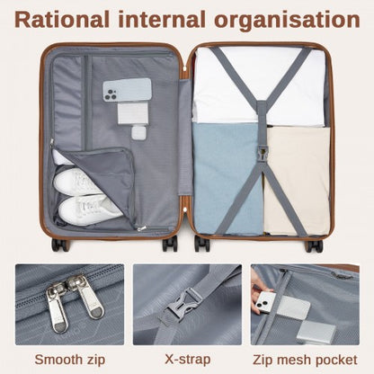 Kono KSK2592 24-inch yellow and brown suitcase – detail view 24