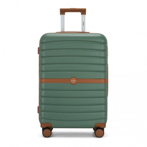 Kono KSK2592 24-inch green and brown suitcase – detail view 24