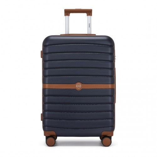 Kono KSK2592 24-inch navy and brown suitcase – detail view 24