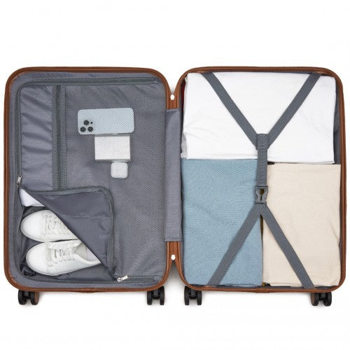 Kono KSK2592 24-inch green and brown suitcase – detail view 24