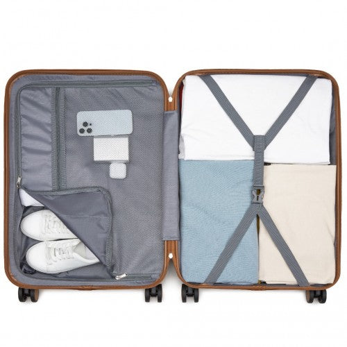 Kono KSK2592 24-inch navy and brown suitcase – detail view 24