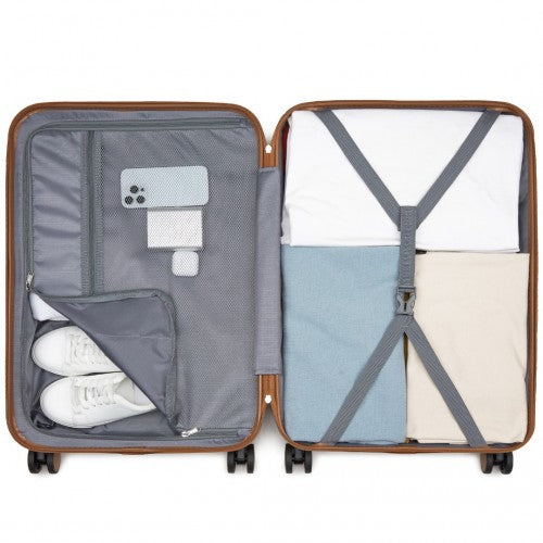 Kono KSK2592 24-inch grey and brown suitcase – detail view 24