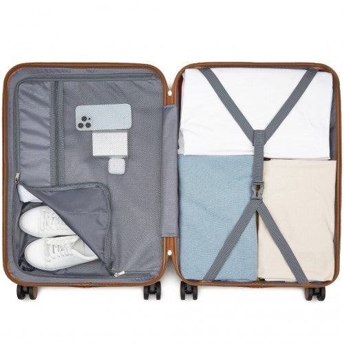 Kono KSK2592 24-inch cream and brown suitcase – detail view 24