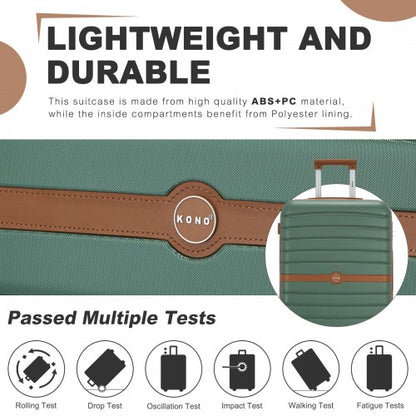 Kono KSK2592 24-inch green and brown suitcase – detail view 24