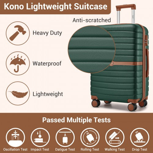 Kono KSK2592 24-inch green and brown suitcase – detail view 24