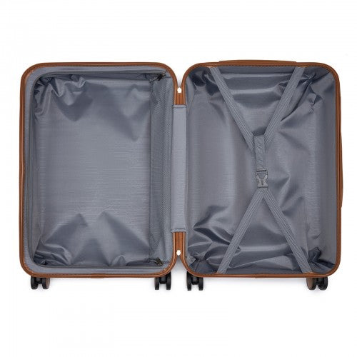 Kono KSK2592 24-inch burgundy and brown suitcase – detail view 24