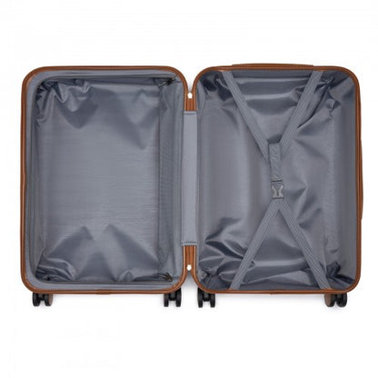 Kono KSK2592 24-inch burgundy and brown suitcase – detail view 24