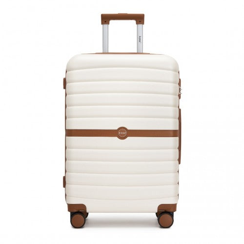 Kono KSK2592 24-inch cream and brown suitcase – detail view 24