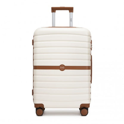 Kono KSK2592 24-inch cream and brown suitcase – detail view 24