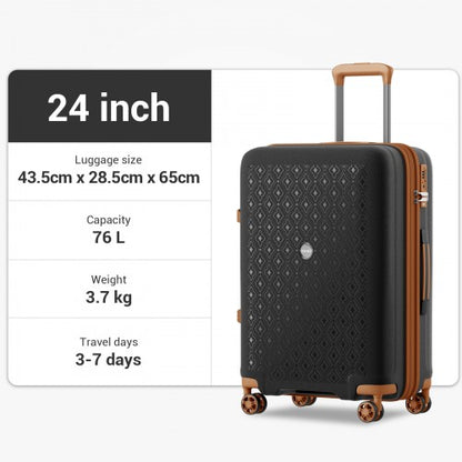 Kono KSK2594 24-inch black and brown suitcase – detail view 24