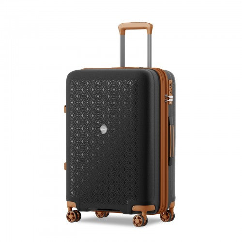 Kono KSK2594 24-inch black and brown suitcase – detail view 24