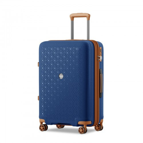 Kono KSK2594 24-inch navy and brown suitcase – detail view 24