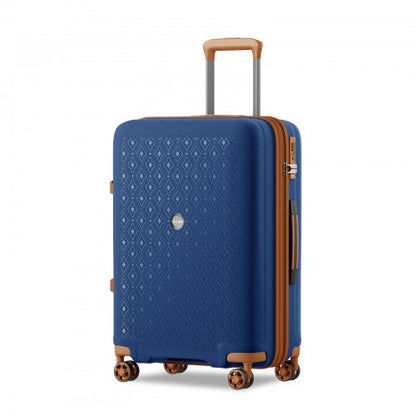 Kono KSK2594 24-inch navy and brown suitcase – detail view 24