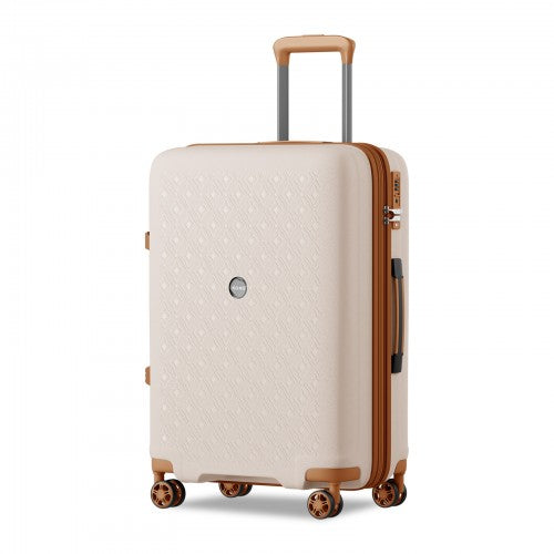 Kono KSK2594 24-inch beige and brown suitcase – detail view 24