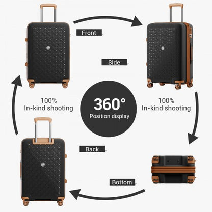 Kono KSK2594 24-inch black and brown suitcase – detail view 24