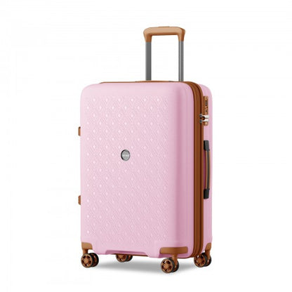 Kono KSK2594 24-inch pink and brown suitcase – detail view 24